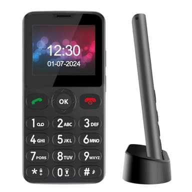 Melefon Telefono Mobile Senior sbloccato, facile da usare, telefono cellulare di base con grandi tasti| Pulsante SOS | Radio FM | Torcia |1000mAh Batteria (nero)