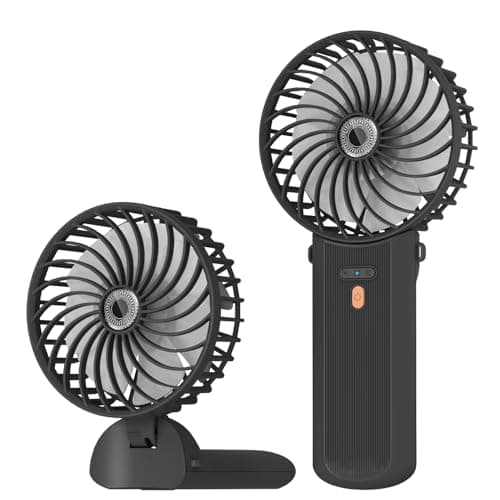 Lepwings Ventilatore Portatile, Ventilatore USB Ricaricabile con 16 Ore di Raffreddamento, Silenzioso Pieghevole 4 Velocit Ventilatore da Collo, Mini Ventilatore da Ufficio Campeggio, Nero