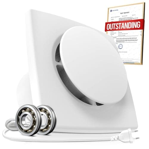 BUMSOU Aspiratore Bagno 100mm, Estrattore Aria Silenzioso e Potente Migliorato, 130m³/h Ventola Aspirazione, IPX4, Risparmio Energetico, Ideale Ventilatore per Bagno, Cucina, Garage, Cantina