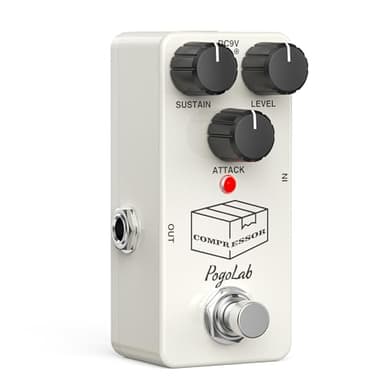 Pedale Chitarra Elettrica Compressore POGOLAB, Pedale Compressore Effetti Chitarra, Pedale Effetto per Chitarra Analogico, True Bypass, DC 9V Compressor Pedal
