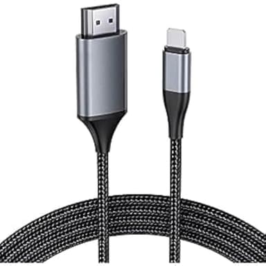 JUCONU Cavo adattatore HDMI 1080P HDTV 1080P aggiornato, convertitore compatibile con schermo AV digitale per dispositivi iPhone/i-Pad, senza bisogno di alimentazione argento 2m