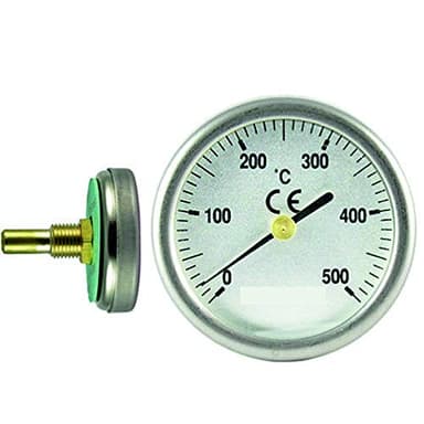 Termometro per porte forno a legna, scala da 0 a 500ºC, diametro sfera 52 mm, guaina 30 mm