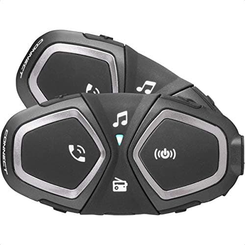 INTERPHONE CONNECT - Doppio - Interfono Bluetooth per Comunicazione in Moto, Uso Pilota - Pilota, Distanza 300 Mt, Autonomia Fino a 12 Ore, Radio, Mp3, GPS, Impermeabile, Universale.
