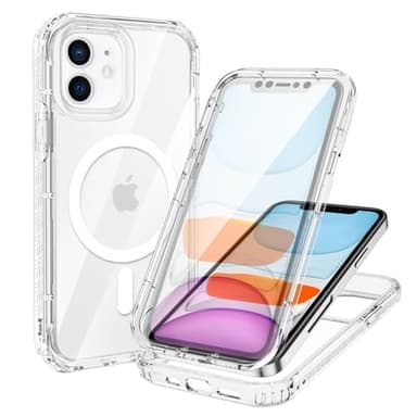 XTCASE Cover Magnetica per iPhone 11 Compatibile con Magsafe, Custodia 360 Gradi Full Protezione con Protezione per lo schermo integrata, Anti-Graffio Antiurto Anti Ingiallimento, Trasparente