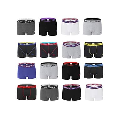 UMBRO Pack Sorpresa Boxer Uomo, Set di 6 Mutande microfibra, modelli selezionati a caso, Nero, Blu, Grigio, Rosso, Taglie M