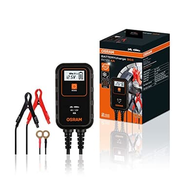 OSRAM BATTERYcharge 904, caricabatterie intelligente 4A e mantenitore di carica, per batterie di piccole dimensioni, 12v