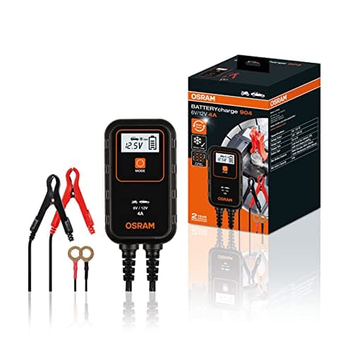 OSRAM BATTERYcharge 904, caricabatterie intelligente 4A e mantenitore di carica, per batterie di piccole dimensioni, 12v