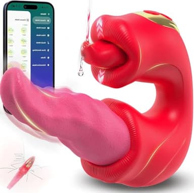 Massaggiatore Vibratoreper donna professionale Con Lingua, 4 in 1 Stimolatore Lecca Clotoride sex toys Donna con10 leccate del clitoride e10 modalità di vibratore APP vibratoreper donna clotoride