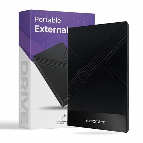 Storite Disco Rigido Esterno Tipo C da 1 TB Memoria di Backup HDD da 2,5 Pollici con USB 3.1/USB C Trasferimento Dati Veloce Compatibile con Telefono, PC, Mac, Windows, Giochi (Nero)