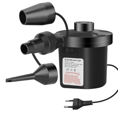 Jsdoin Pompa Elettrica, Pompa ad Aria Elettrica, Gonfiatore Elettrico Portatile, Pompa per Materasso Gonfiabile con 3 ugelli d'aria, Perfetta per il Campeggio all'aperto,Materasso ad Aria