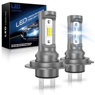 PPYYEMU Lampadina H7 LED Per Auto, 60W 28000LM 6500K Bianco 600% Luminosità, Kit di Conversione Lampadine Abbaglianti/Anabbaglianti, Per Auto e Moto a 12V, 3 Pezzi