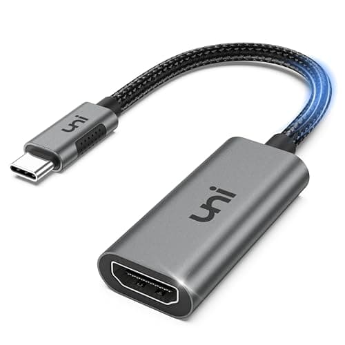 uni Adattatore da USB C a HDMI (4K@60Hz), Type C Thunderbolt 3/4 a HDMI, Compatibile con iPhone 15 Pro Max, MacBook Pro/Air, iPad Pro, Surface Book 2, Dell XPS 13/15, Galaxy S21/S20 ecc.