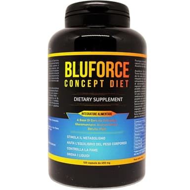 BluForce Brucia Grassi Potenti Veloci Drenante Forte Dimagrante Con Glucomannano Garcinia Cambogia Arancio Amaro Betulla Mate. 120 Pillole Dimagranti Veloci e Efficaci Per Dimagrire Velocemente