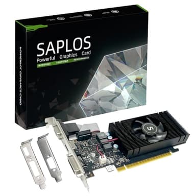 SAPLOS GTX 750 Ti Scheda Video 4 GB 128 bit, HDMI, VGA, DVI, Scheda grafica basso profilo PC, computer GPU, Low Power, PCI Express x16, DirectX 12