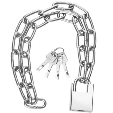 Lucchetto a catena per bicicletta da 1 confezione, catena di sicurezza, lucchetto per moto, catena in acciaio inossidabile con lucchetto e chiave per garage, porta, recinzione, lucchetto per scooter