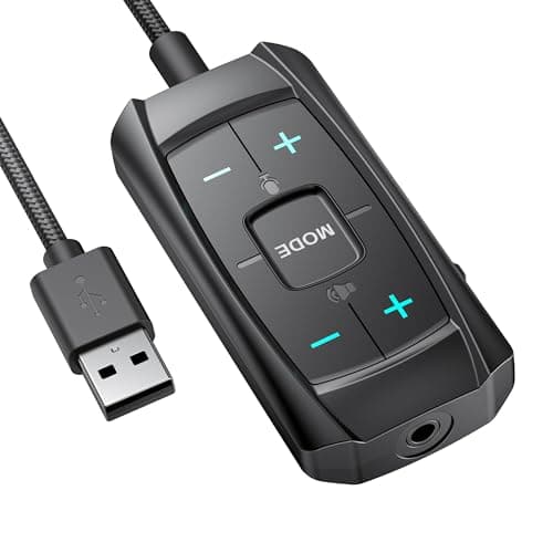 Inwa Scheda Audio Bluetooth Esterna, Audio Surround 7.1, Audio Simultaneo Bluetooth e USB in Cuffie Cablate, Adattatore Aux a USB per PS4/5, PC, Switch, Disattivazione Audio con un Clic