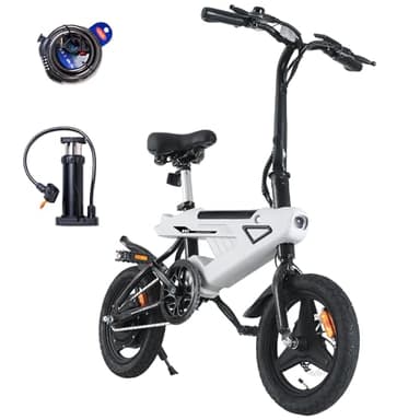 E-RIDES Bici elettrica 250W pieghevole con pneumatici larghi da 14", batteria al litio 36V/6.4Ah, 7 velocità, autonomia di 15KM, per montagna e città, bici elettrica off-road uomo & donna