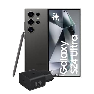Samsung Galaxy S24 Ultra Smartphone AI, Caricatore incluso, Display 6.8'' QHD+ Dynamic AMOLED 2X, Fotocamera 200MP, RAM 12GB, 256GB, 5.000 mAh, Titanium Black [Versione italiana]