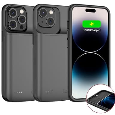 JCK Cover Batteria per iPhone 14 Plus 14 Pro Max 13 Pro Max 12 Pro Max 7000mAh Ricaricabile Custodia Cover Power Bank per iPhone Caricabatterie Cover Batteria Supporto Apple Pay, CarPlay, BX12 6.7''