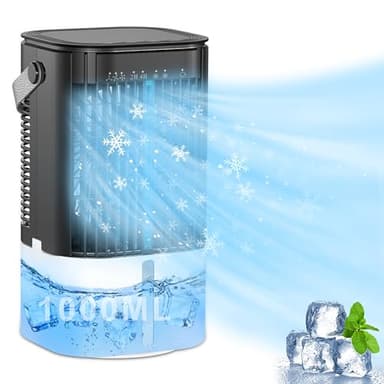 Condizionatore Portatile - Raffrescatore D'aria, 1000ml Mini Condizionatore Portatile, con Oscillazione di 90° per Casa Ufficio