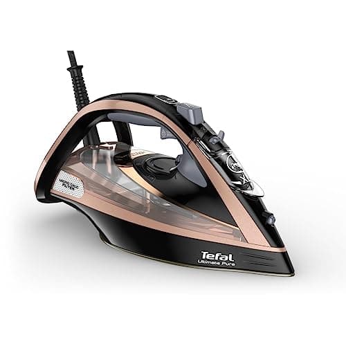 Tefal Ultimate Pure FV9845 ferro da stiro Ferro da stiro a secco e a vapore Durilium Autoclean soleplate Nero, Rame 3100 W