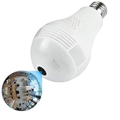 Autbye 960P Telecamera IP di sicurezza WiFi Lampadina Telecamera senza fili 360° IP Panoramica Lampadina di rete Smart WiFi Camera per iOS e Android Mobile Phone, Ipad