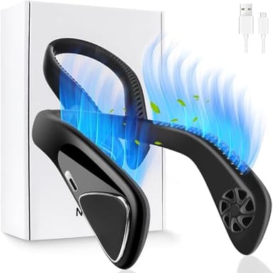 Ventilatore da Collo Portatile Silenzioso a Batteria Ricaricabile, Mini Ventilatore USB Potente 180° Regolabile 3 Velocità, Ventilatore Piccolo Senza Lama Neck Fan per Casa Ufficio Campeggio Viaggio