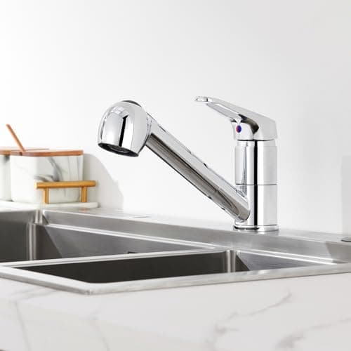 Auralum Rubinetto Cucina con Doccetta Estraibile a 2 Modalità, Girevole a 360° Miscelatore Monocomando in Ottone per Cucina Lavello