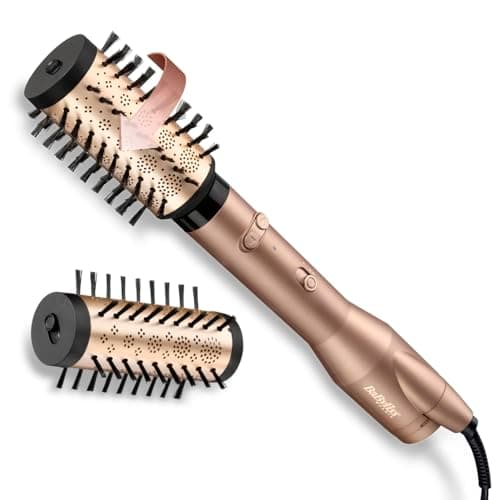 BaByliss AS952E Spazzola Rotante ad aria calda 650W, 2 testine: 50mm + 40mm, funzione ionica, 2 direzioni di rotazione, 2 temperature + aria fredda