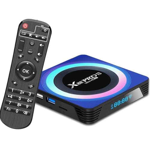 Android tv box,X13 Android 13.0 TV BOX 4GB RAM 64GB ROM RK3528 Quad-Core 64bit Cortex-A53 Mali 450 MP2 GPU Support 8K 3D 1080P 2.4/5.0GHz WIFI BT5.0 10/100M Ethernet DLNA HDMI 2.0 H.265 USB3.0
