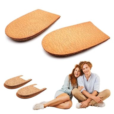 Alzatacco 6mm in Sughero Naturale con Rivestimento in Pelle – Supporto Plantare per Tallone – Soletta Ortopedica Antisudore – Migliora la Distribuzione del Peso e il Comfort (41-43 EU)