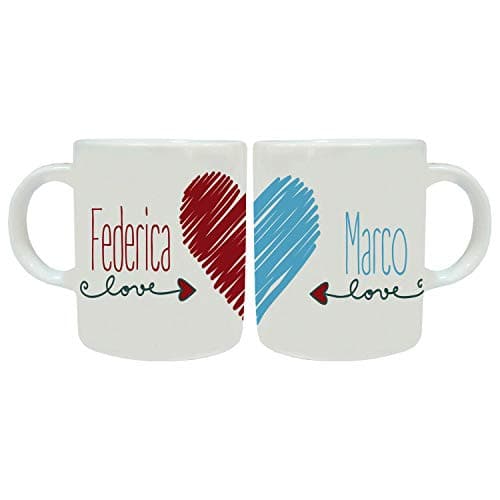 MP CREATIVE SRL Coppia Tazze Mug Personalizzate, 11 fl. Oz