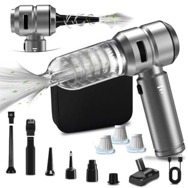 Kevsuvqin 4-IN-1 Aspirapolvere Auto Potente, 21000PA Aspirabriciole Senza Fili Potente con Motore Brushless, 3 Livelli Regolabili, Mini Aspirapolvere Senza Fili Piccolo per Auto, Ufficio e Casa