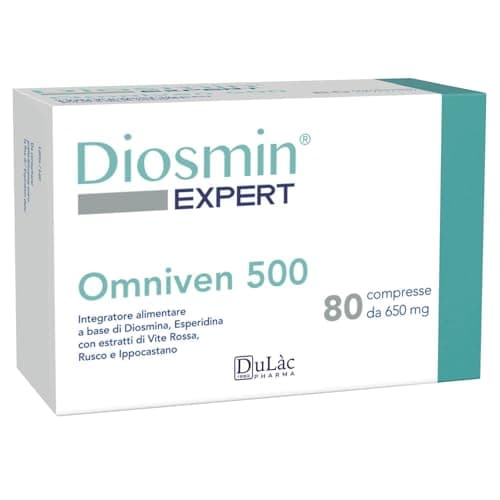 Dulàc - Diosmina Esperidina Integratore per Vene Varicose, Capillari Rotti, Gambe Gonfie, Microcircolo e Plesso Emorroidario, Diosmin Expert Omniven 500, 80 Compresse 500 mg per Micro-Circolazione