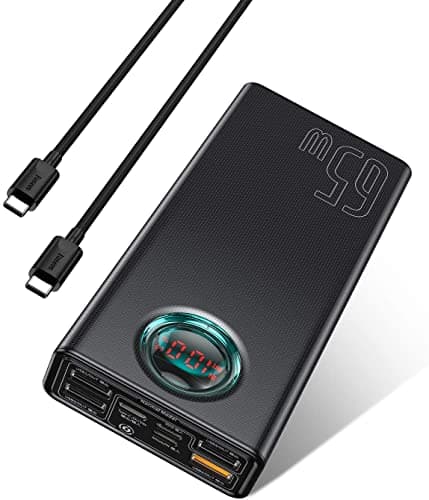 Baseus Powerbank, 65 W Power Bank USB-C 26800 mAh, batteria esterna PD QC4.0, ricarica rapida, batteria esterna con cinque uscite e indicatore LED, per laptop, MacBook Dell HP Notebook Steam Deck