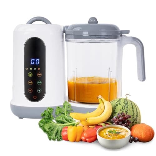 Hoapin Cuocipappa Omogeneizzatore, Robot da Cucina per Pappe Cuocipappa Multifunzione 4 in 1, Cottura e tritatura automatica, Controllo touchscreen