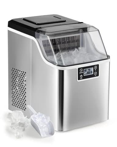 CO-Z Macchina Ghiaccio 22kg/24 Ore Fabbricatore Ghiaccio 24 Cubetti in 11-20 Minuti Macchina per Ghiaccio in Acciaio Inossidabile con Autopulente LCD Pannello per Casa Ufficio Bar Ristorante