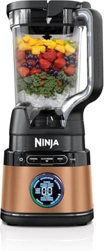 Ninja Frullatore Detect Power Pro 2 in 1 e Monoporzione 1200W, Caraffa da 2L, e 1 Bicchiere Monoporzione, per Frullare, Tritare Verdure e Bevande Ghiacciate, Colore Nero/Rame, TB301EUCP
