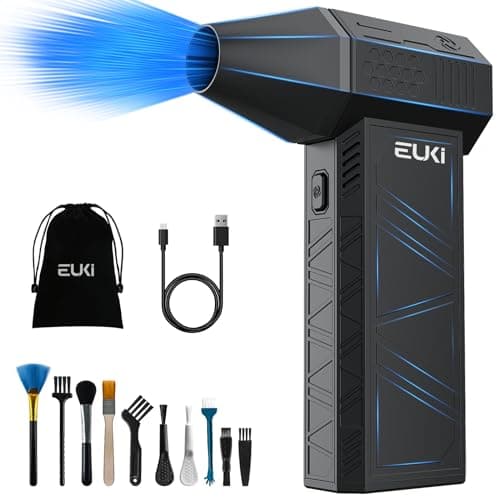 EUKI Air Duster, 150000RPM Aria Compressa Elettrica con Intelligente Protezione, Mini Soffiatore Portatile a 3 Velocità per la Pulizia del PC, Divano, Tastiera, Auto