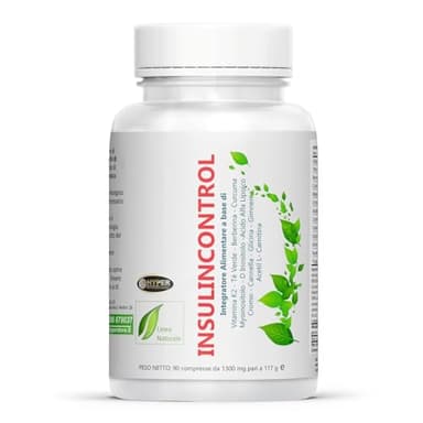 Hyper INSULINCONTROL 180 Cpr - Integratore con Berberina Cannella Gymnema Acido Alfa Lipoico Myo Inositolo Livello di Glicemia Metabolismo Mantenimento di Livelli Normali di Glucosio nel Sangue