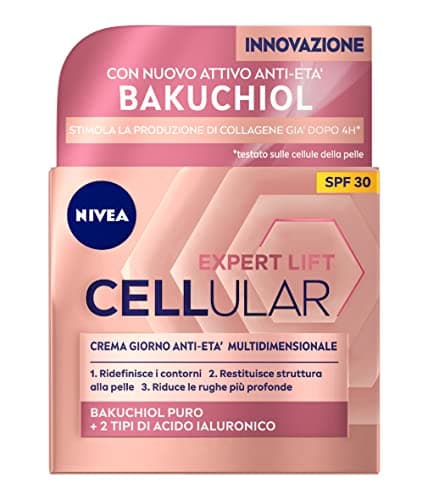 NIVEA CELLULAR EXPERT LIFT Crema Giorno Anti-età Multidimensionale SPF 30 50 ml, Crema viso giorno con Bakuchiol Puro e 2 tipi di Acido Ialuronico, Crema antirughe giorno