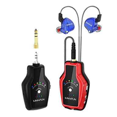 KIMAFUN In-Ear Monitor 2.4G Wireless System, Sistemi IEM Stereo per Prove Band, Amplificatore per Chitarra, Altoparlanti, Registrazione, Chitarristi, Bassisti, DJ(1TX+1RX)