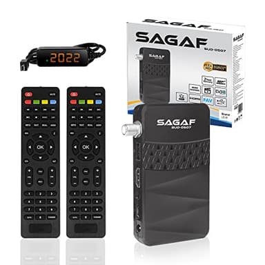 LEYF SUD-0507 Mini Ricevitore Satellitare - DVB-S2 - Full HD 1080p Ricevitore Satellitare Digitale (HDTV, Scart, USB) Astra Hotbird Turksat - 2X Telecomando, Solo per i canali tedeschi