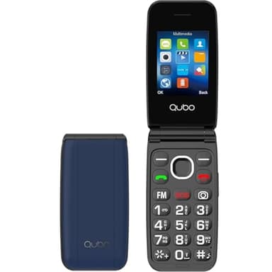 Qubo GSM Telefono Cellulare per Anziani,Flip Telefoni Cellulari Tasti Grandi,Volume alto,Funzione SOS,2.4",Contatti con Immagini,Chiamata Rapida,Cellulare anzian Blu