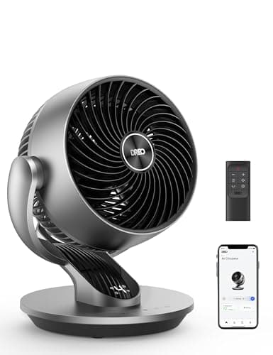 Dreo Ventilatore da tavolo intelligente, 28 dB, diametro di 18 cm, 4 velocità, 5 modalità, timer 12 ore, oscillazione 120° + 90°, telecomando vocale, funzione raffreddamento, Lynx S, argento