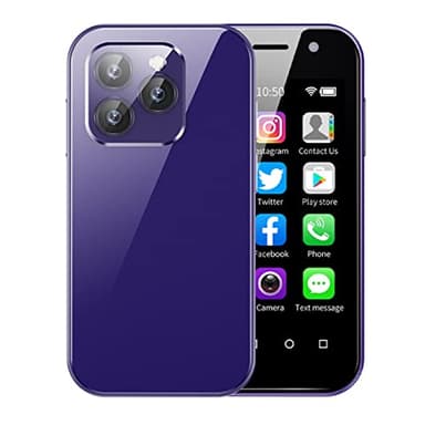 Rainbuvvy 4G LTE Mini Smartphone, 4GB RAM 128GB ROM, 3.0inch Android 12 Octa Core Dual Camera 2600 mAh OTG Face Unlock WiFi GPS APP Store, Backup Mobile Phone per adulti bambini studenti (Viola)