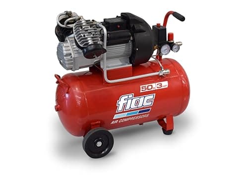 FIAC Compressore d'Aria VX3650, Compressore Aria 50 Litri, Doppio Manometro, Pressione Massima 10 Bar, Lubrificato ad olio, Mobile, Potenza 3 CV, Rumorosità 73 dB (LpA)