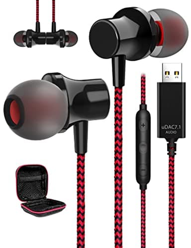 ACOCOBUY Cuffie USB con Microfono per Computer, PC Cuffie Gaming Cancellazione Rumore Leggero Cuffie in Ear HiFi Stereo Auricolari USB con Controllo Volume per M ac/PC/per Dell Laptop/per Chrome book
