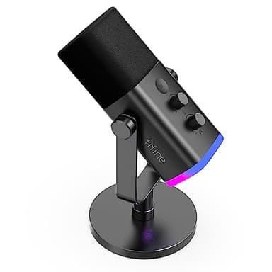 FIFINE USB XLR Gaming Microfono Dinamico per PC Mac PS4/5, Dinamico Microfono per Streaming Podcasting, Microfoni Cardioide per registrazione vocale, live streaming e trasmissione