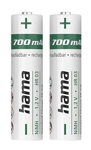 Hama - Batterie NiMH per telefoni cordless, formato AAA, 1,2 volt, 700 mAh, confezione da 2 pezzi
